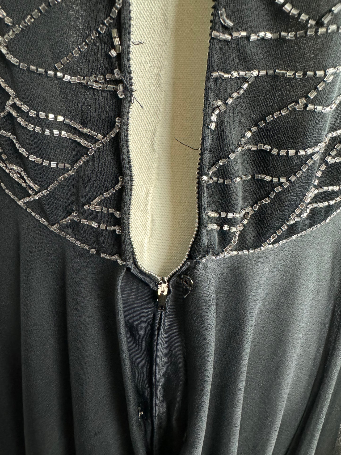 Victoria Royal Ltd Vintage Black Beaded Evening Gown
