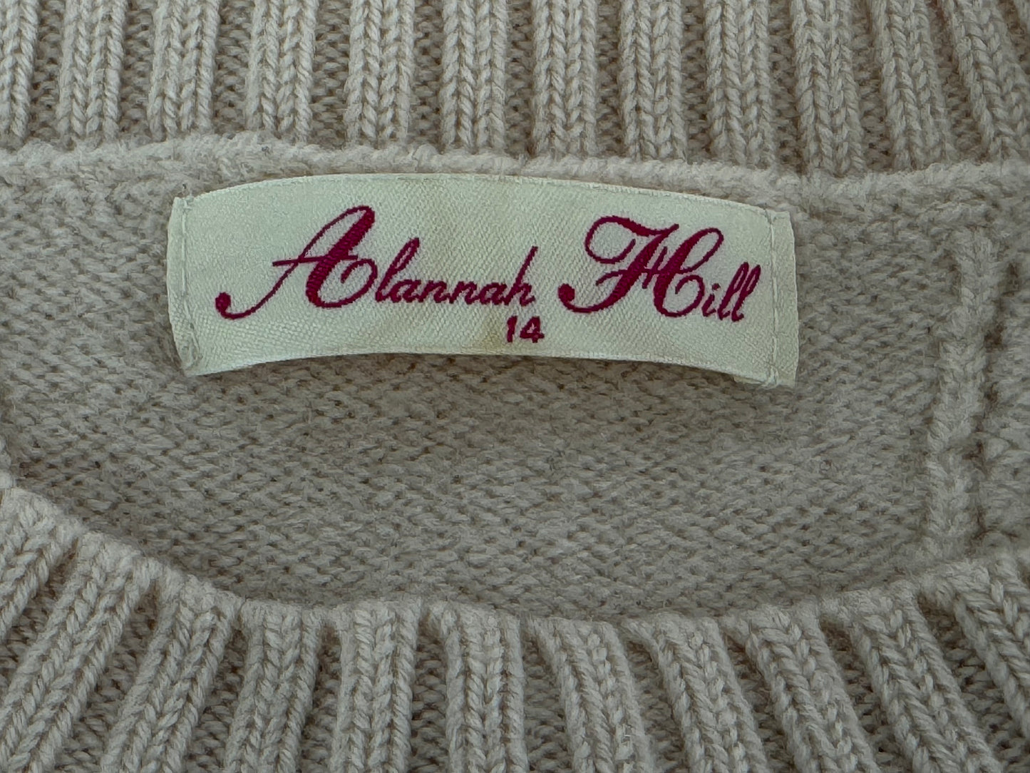 Alannah Hill Late '90s 100% Wool Beige Sweater