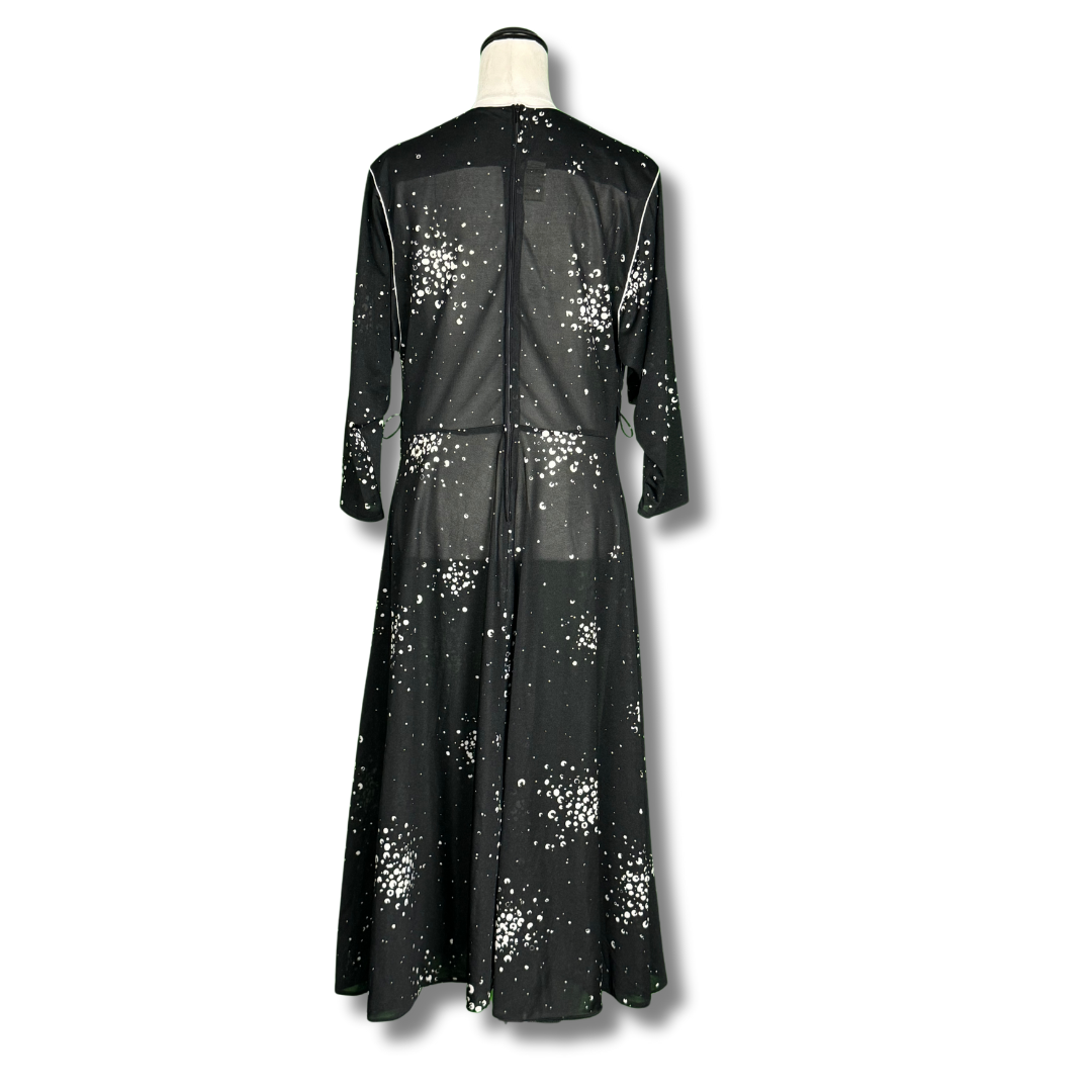 Sheer Vintage 1980s Black Dress