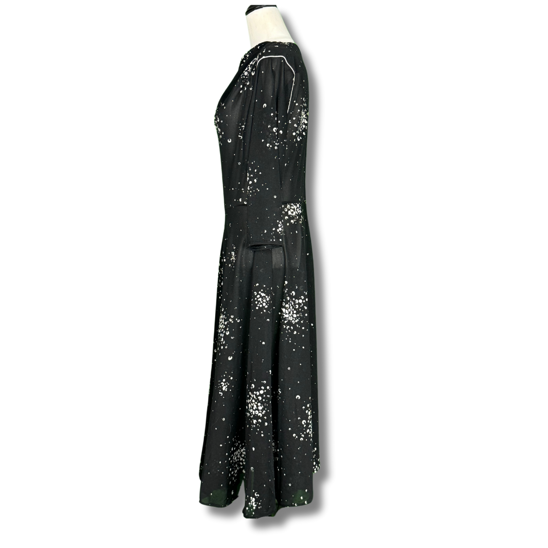 Sheer Vintage 1980s Black Dress