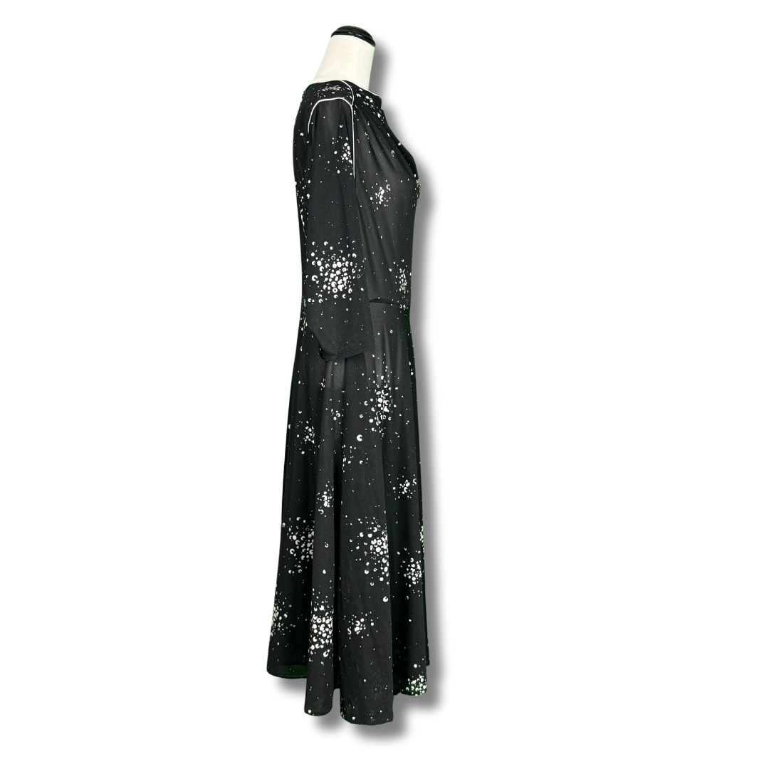 Sheer Vintage 1980s Black Dress