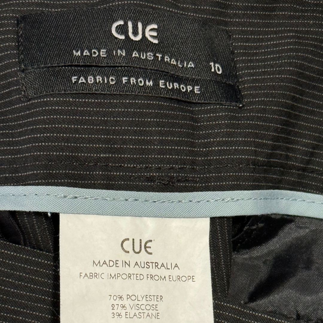 Cue Pinstripe Grey Trousers