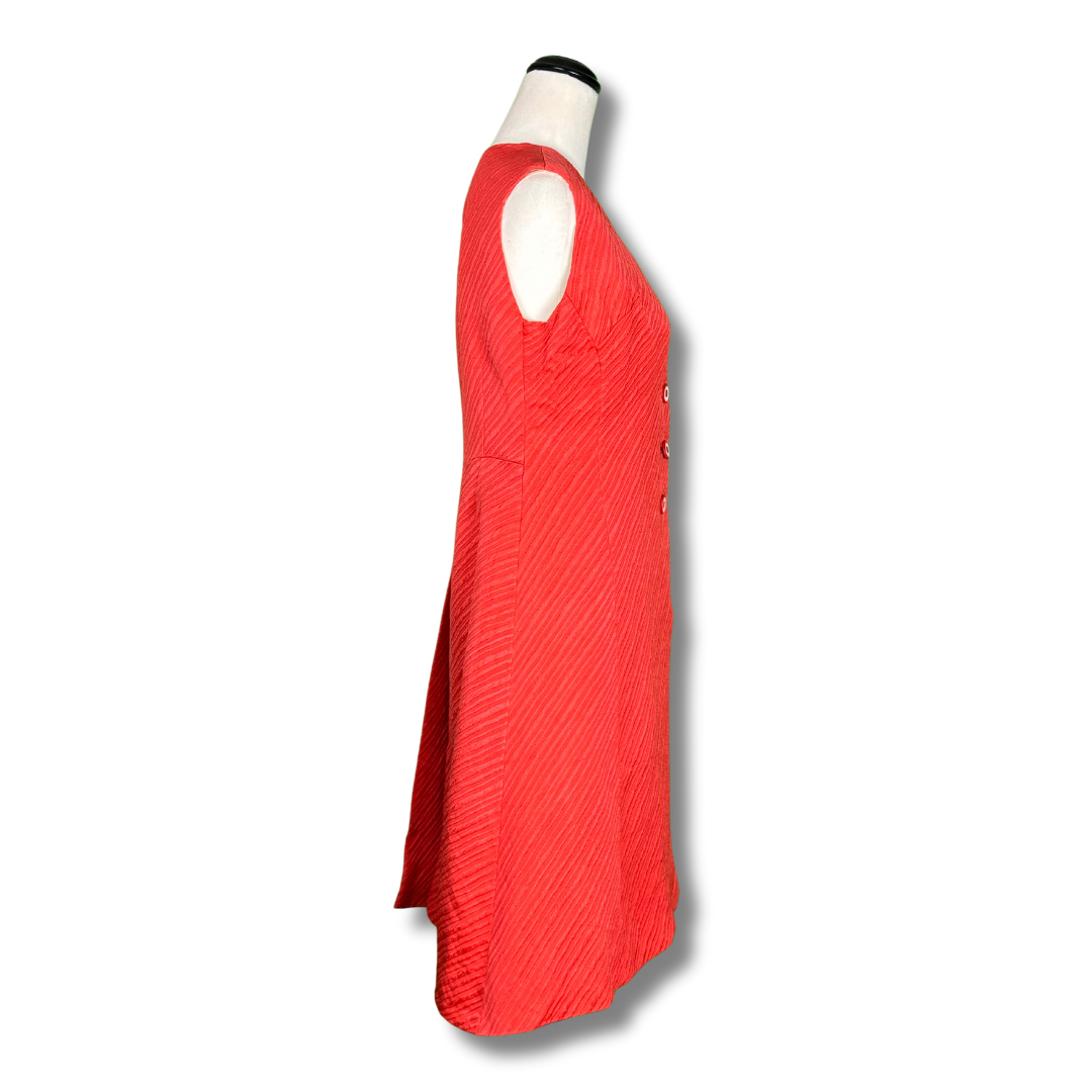 Dorothy Spencer Vintage 1960s Red Button Up Dress