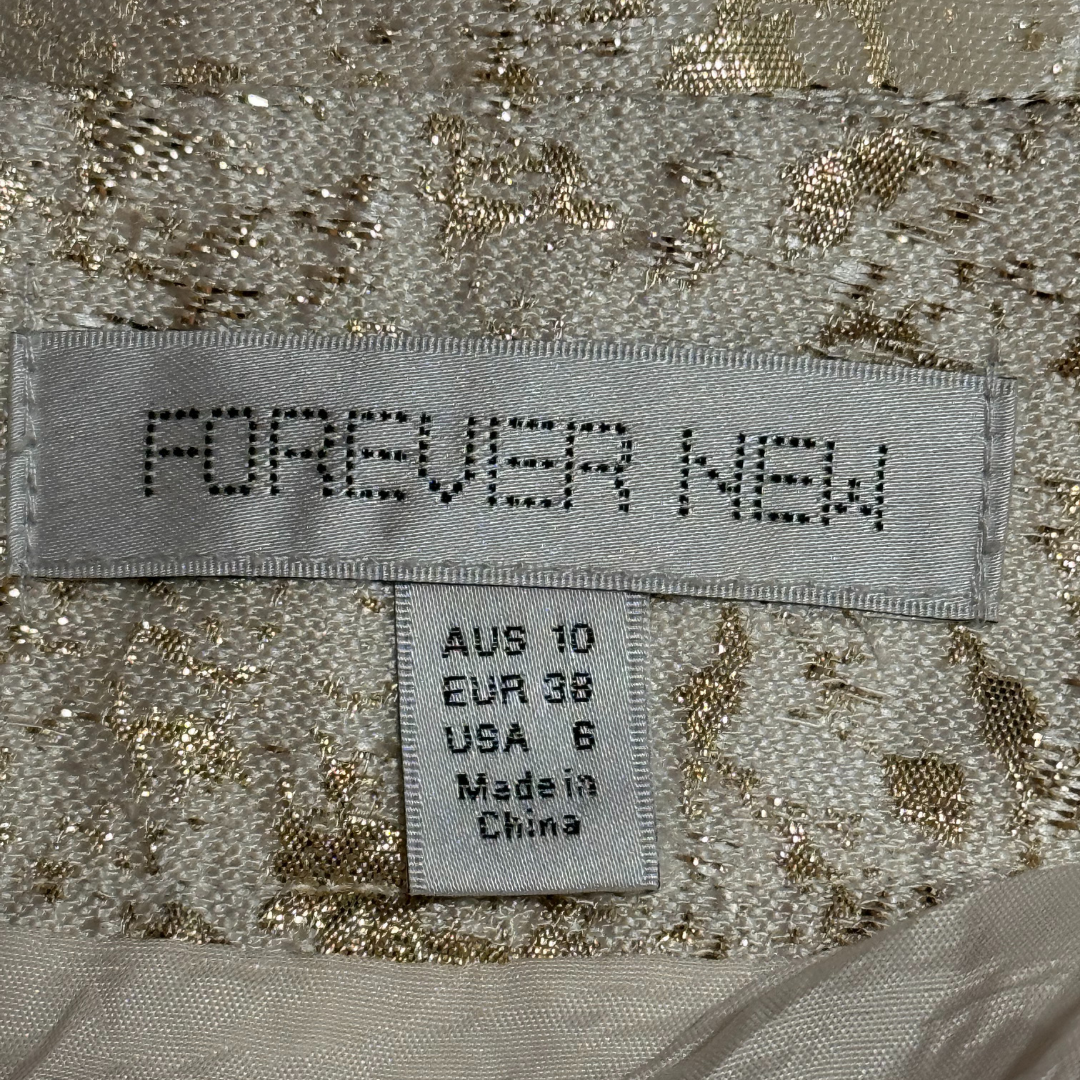 Forever New Gold Beige Brocade Skirt