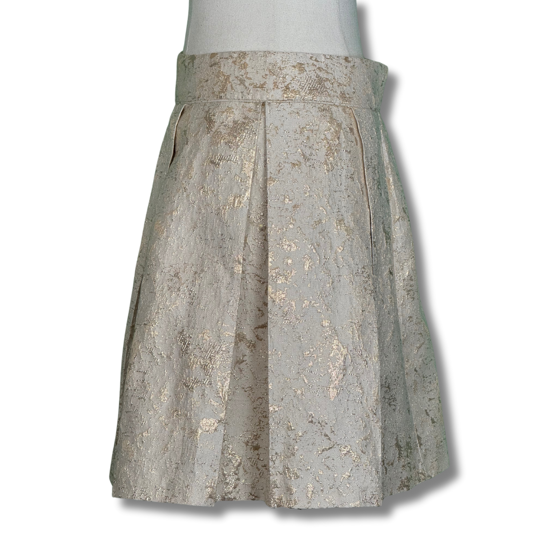 Forever New Gold Beige Brocade Skirt