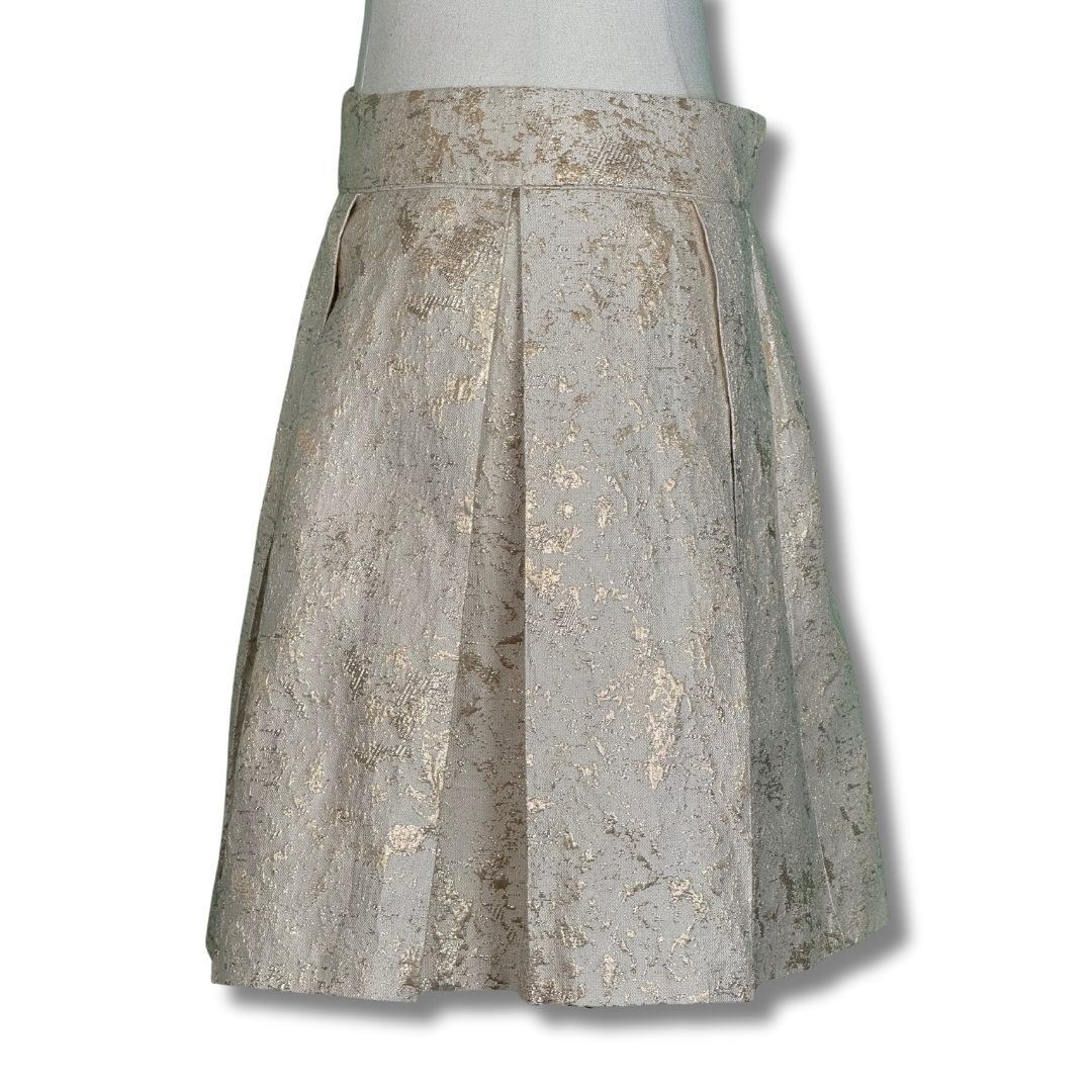 Forever New Gold Beige Brocade Skirt