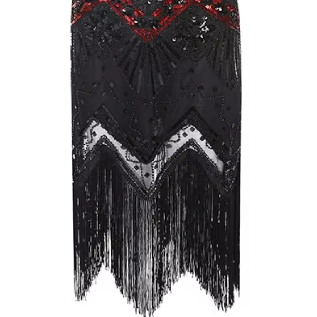 The Gilda 1920's Dress in Ruby Noir