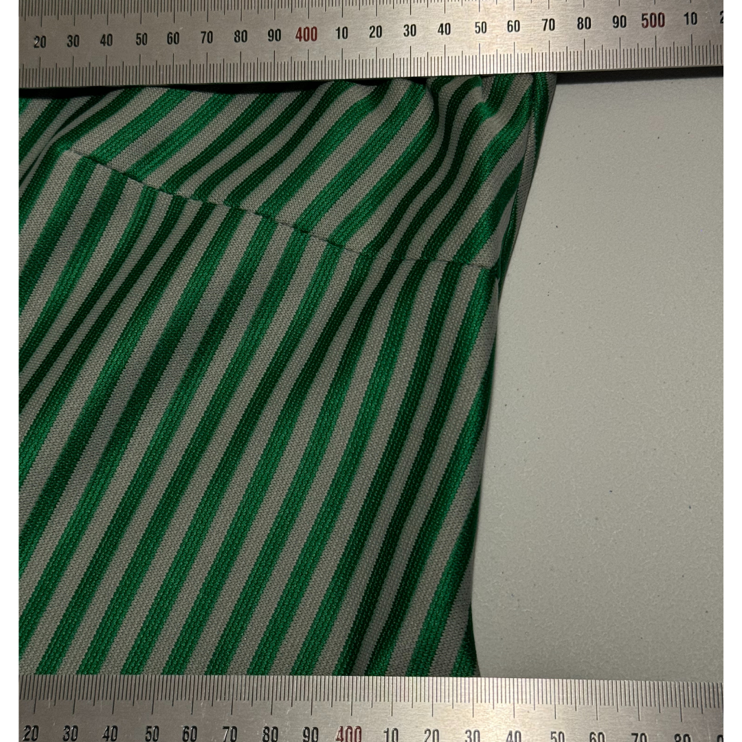 Handmade 1970s Green Chevron Dagger Collar Shift Dress