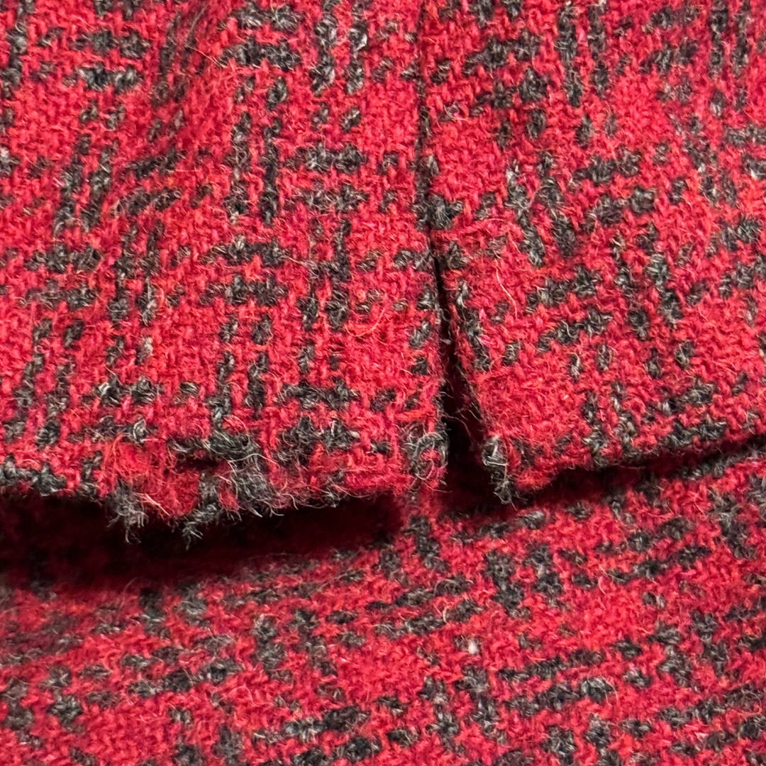 Scotlander Harris Tweed Vintage 1960s Red and Black Wool Coat