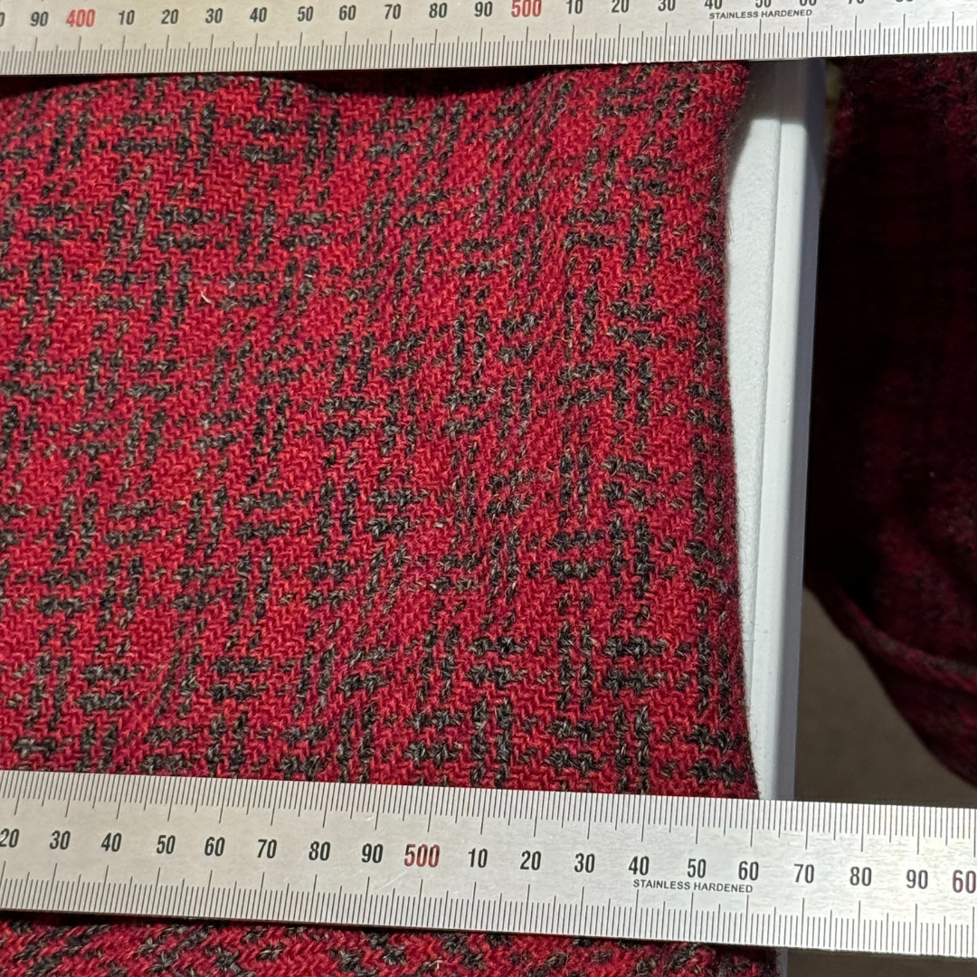 Scotlander Harris Tweed Vintage 1960s Red and Black Wool Coat