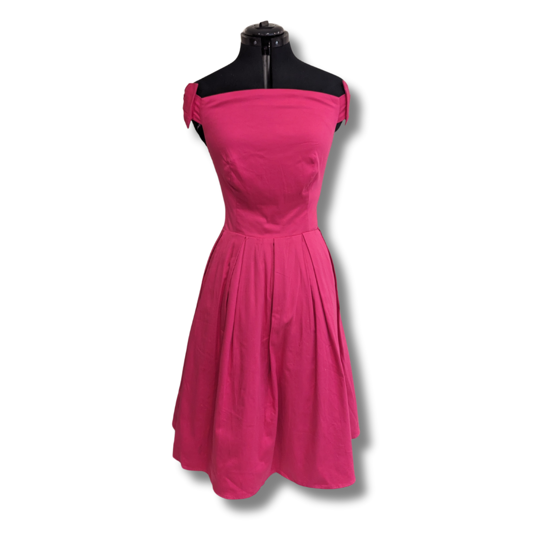 Kitten d'Amour Pink Swing Dress with Bow Shoulders
