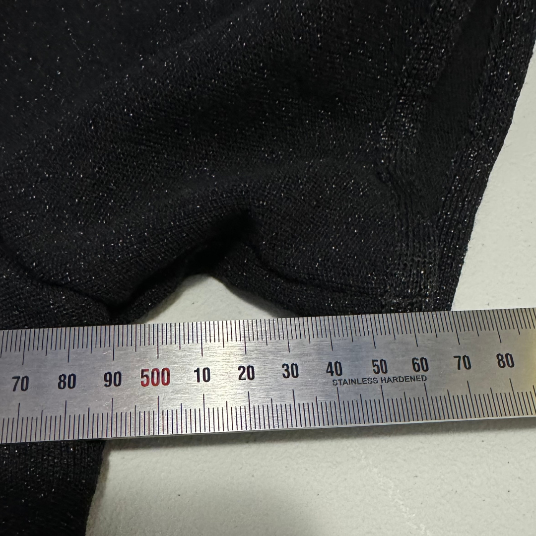 Kimberly Knitwear Inc Black & Metallic Shortsleeved Cardigan