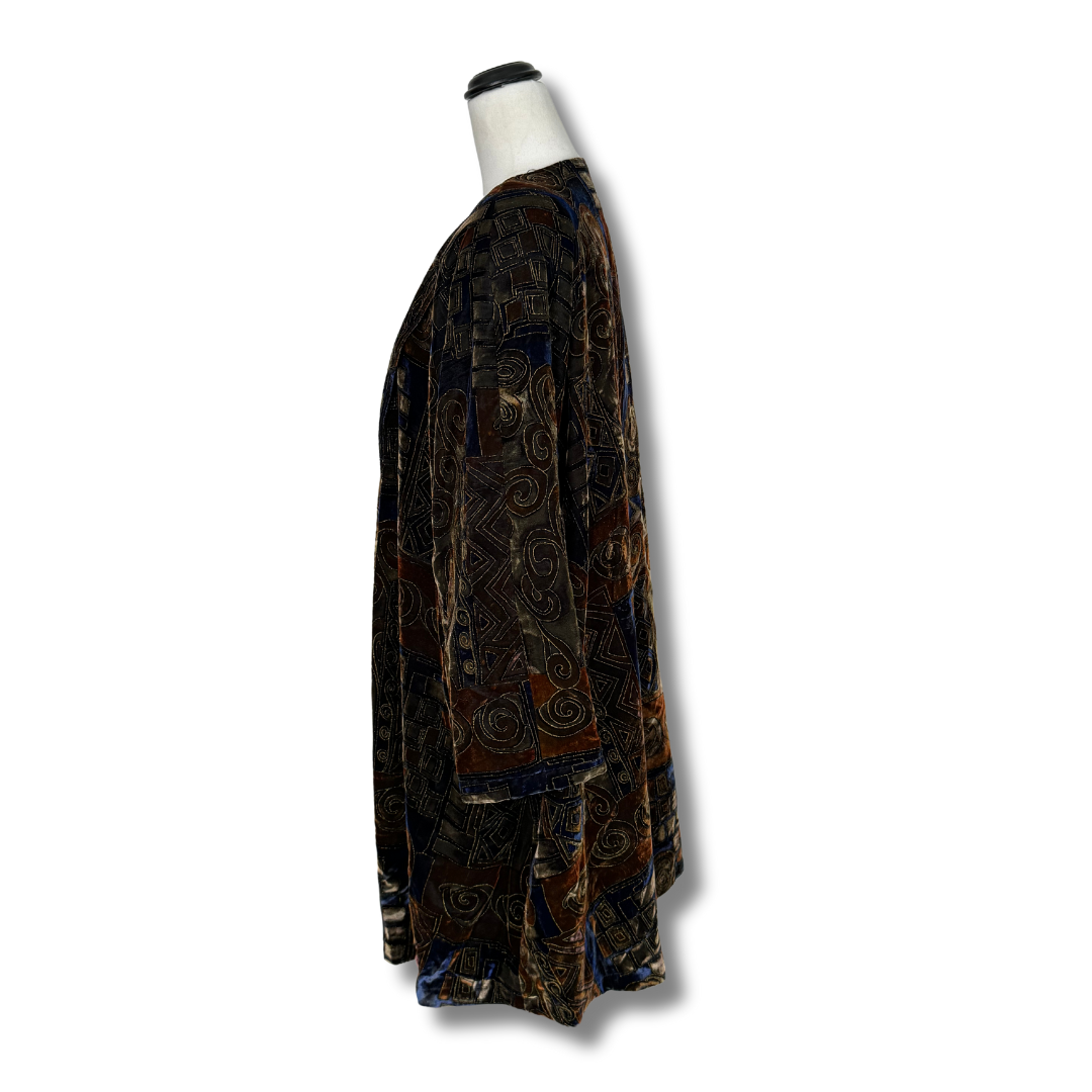 Lydia Smith Originals 80's Brown Velvet Duster Coat