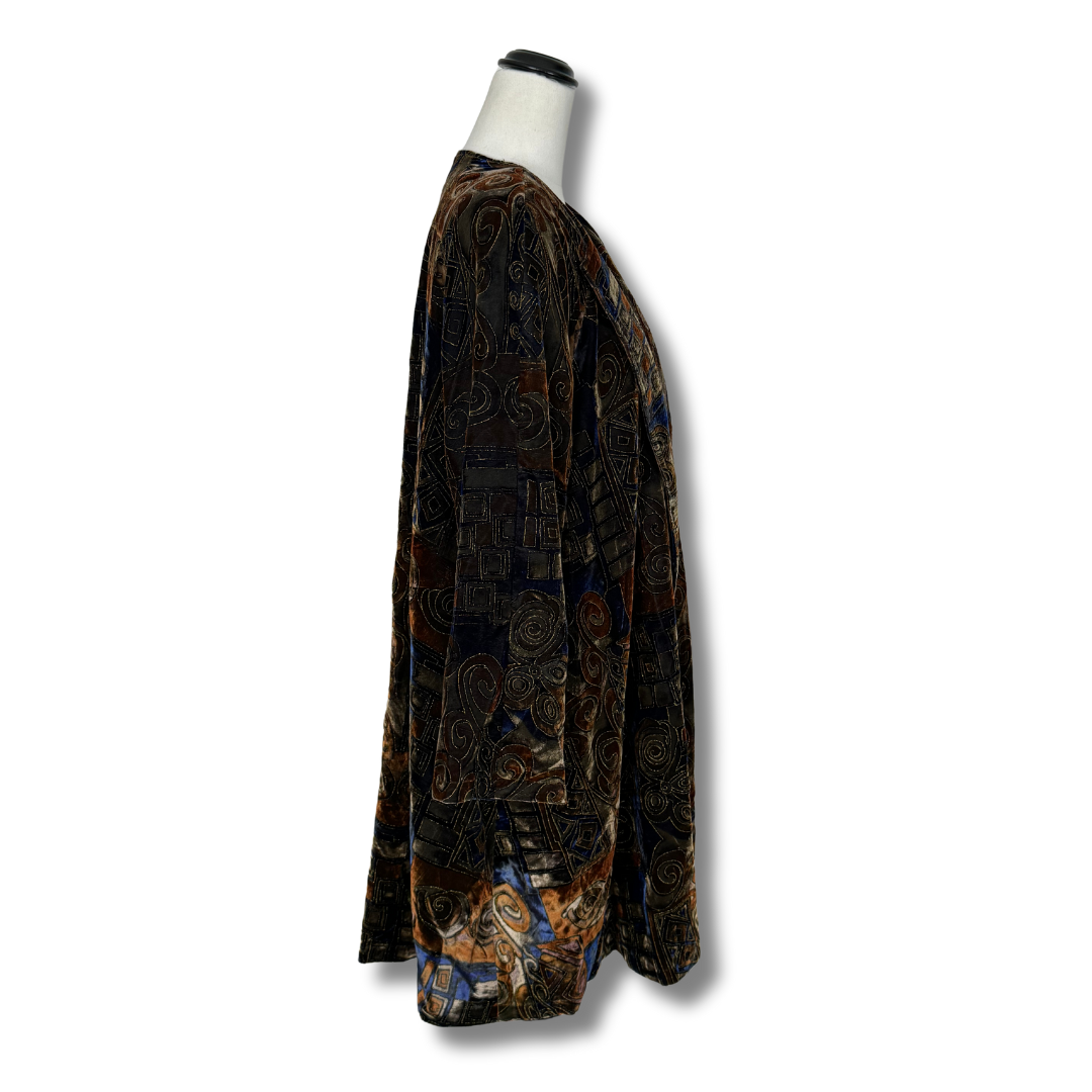 Lydia Smith Originals 80's Brown Velvet Duster Coat