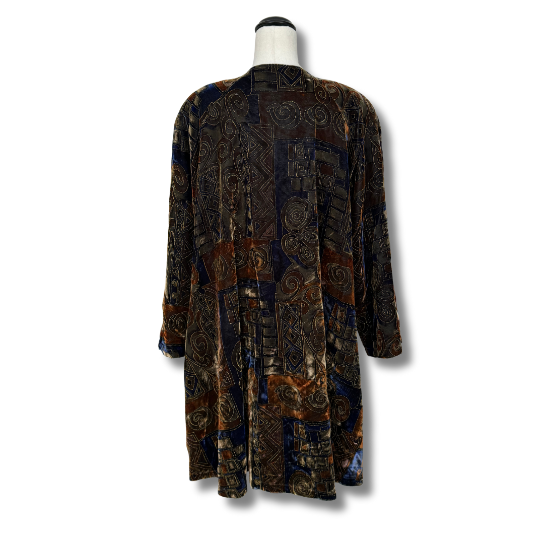 Lydia Smith Originals 80's Brown Velvet Duster Coat