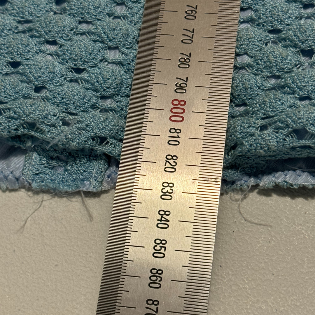 Ricki Reed Vintage 1960s Textured Crochet Blue Dress with Peter Pan Collar