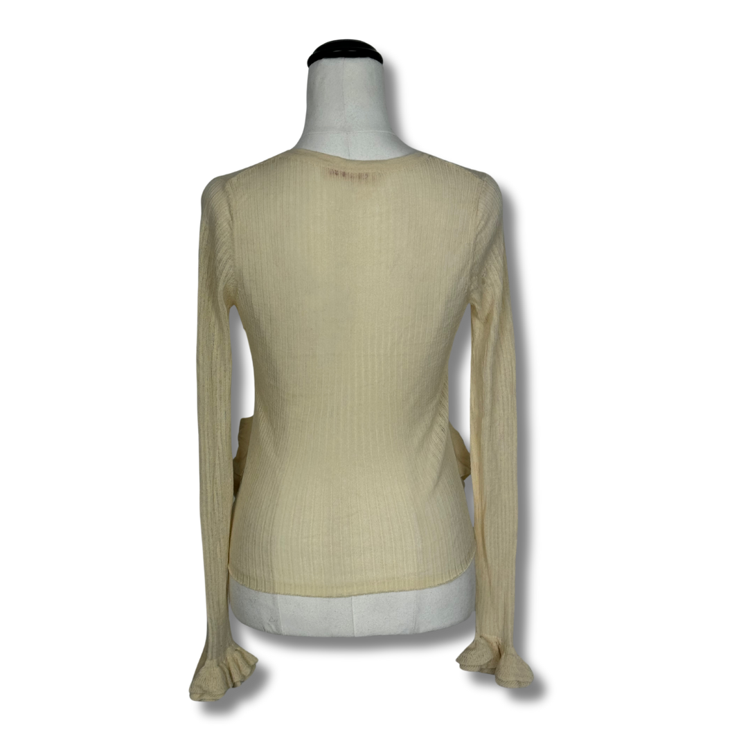 Alanna Hill Beige Cardi with Ruffles