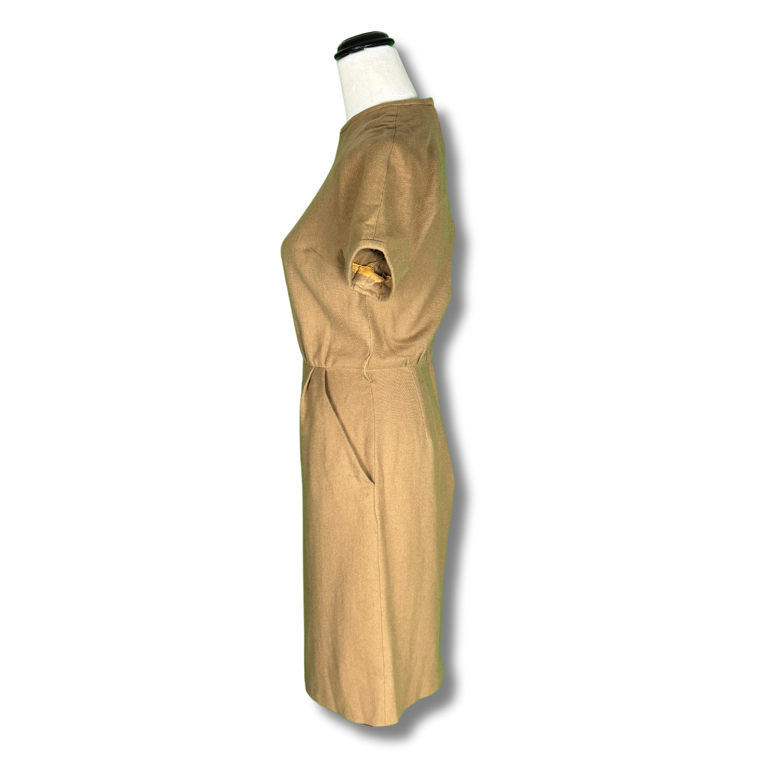 Sue Brett Vintage 60s Tan Wiggle Dress