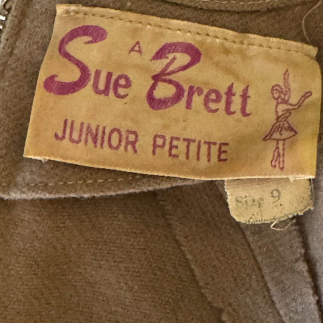 Sue Brett Vintage 60s Tan Wiggle Dress