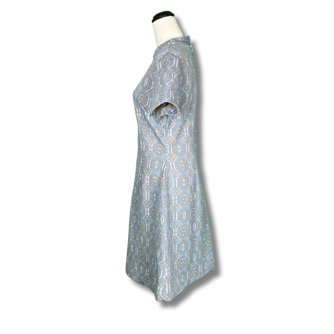 Vintage 1960s Sears Fashions Geometric Print A-line Dress