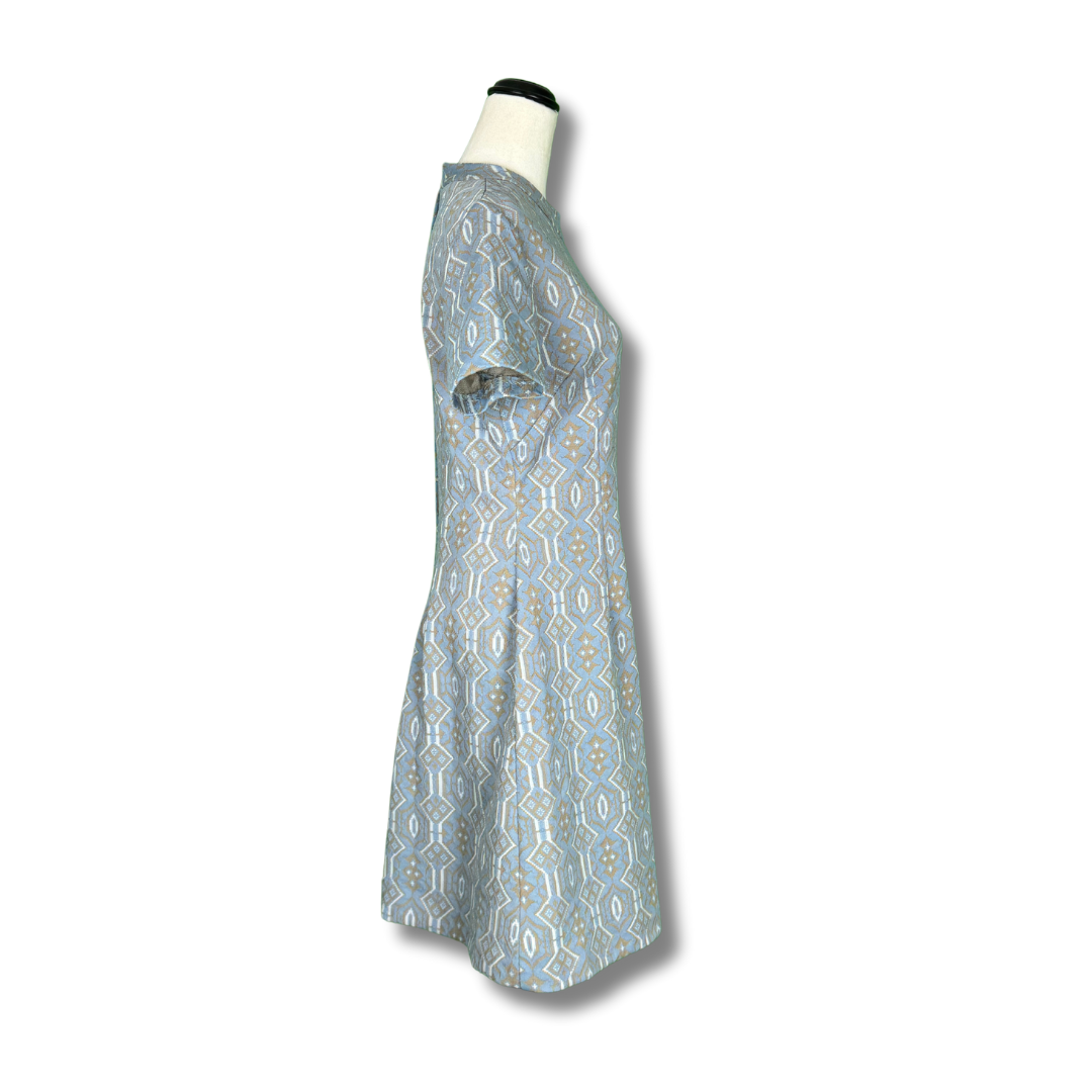 Vintage 1960s Sears Fashions Geometric Print A-line Dress