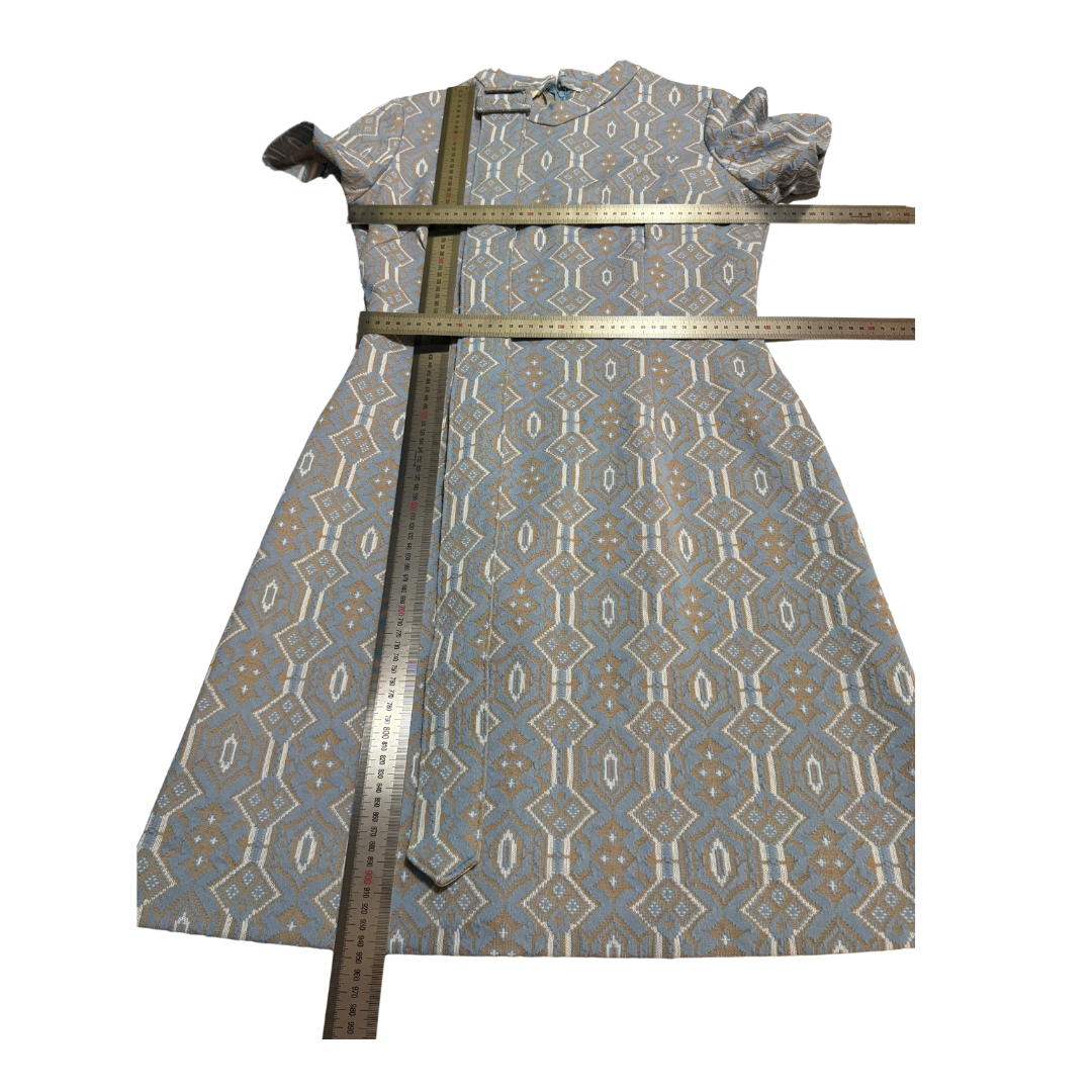 Vintage 1960s Sears Fashions Geometric Print A-line Dress