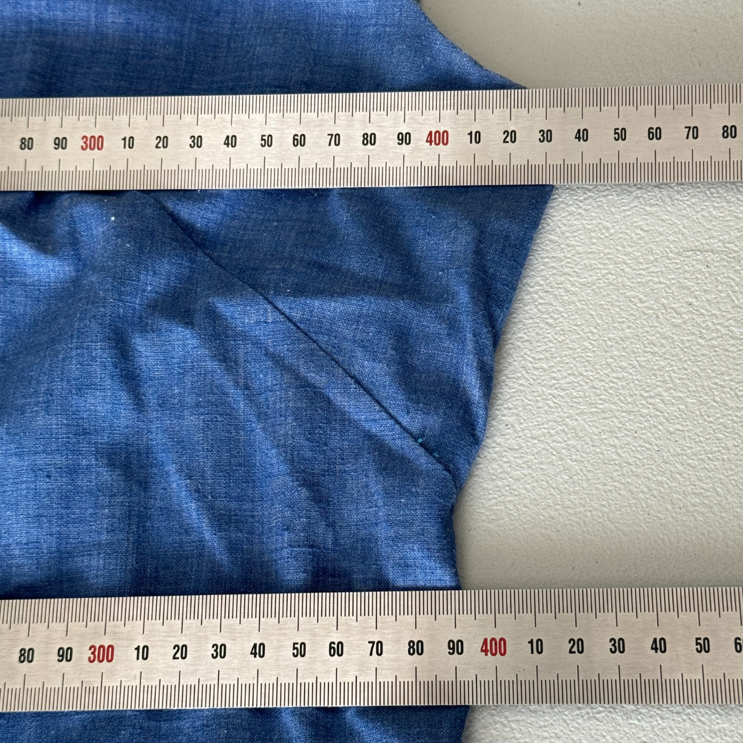 Vintage 1960s Sleeveless Chambray & Tartan Dress