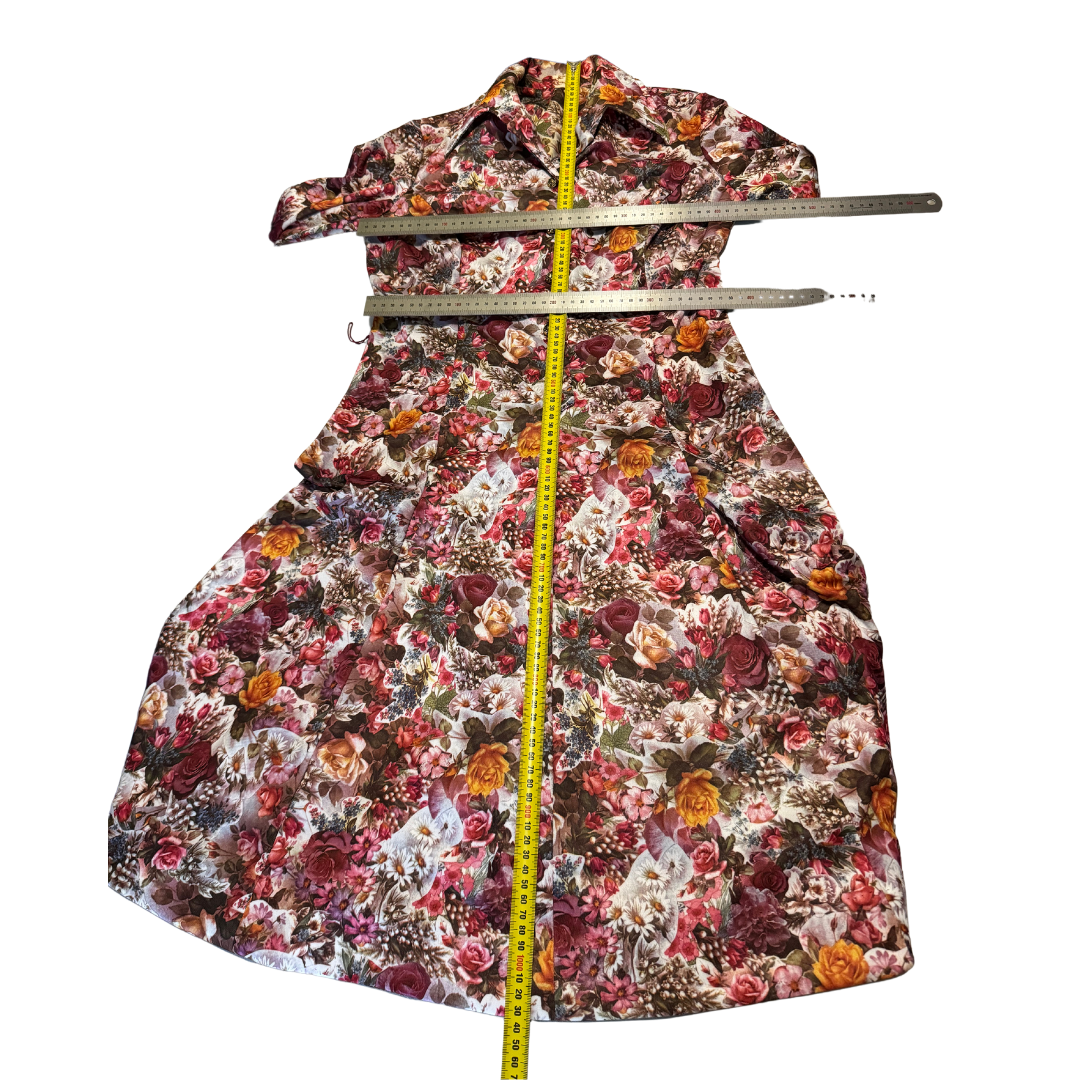 Vintage 1970s Floral Shirt Dress