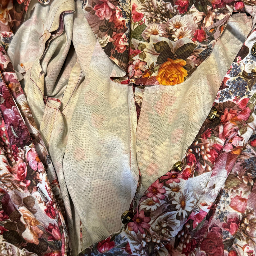 Vintage 1970s Floral Shirt Dress