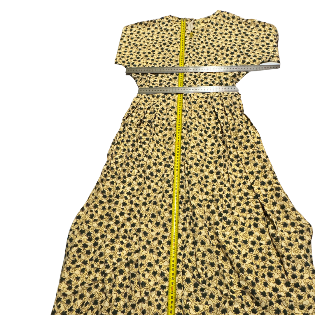 Vintage 1970s Golden Floral Midi Dress