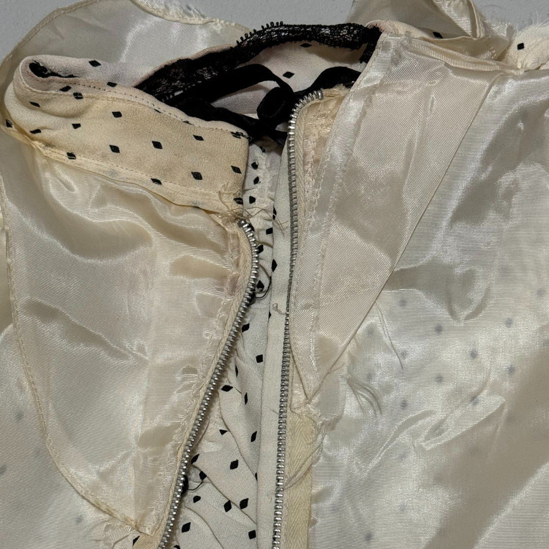 Vintage 1970s Polka Dot Ruffle Dress