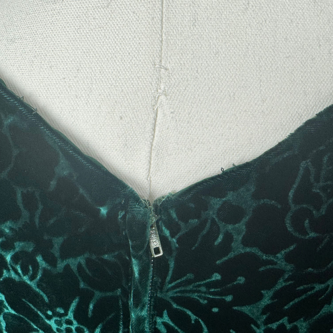 Vintage 50s Emerald Green Dress with Diamantes