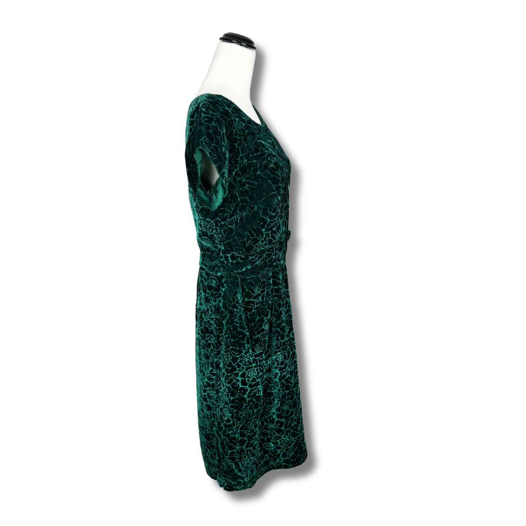 Vintage 50s Emerald Green Dress with Diamantes