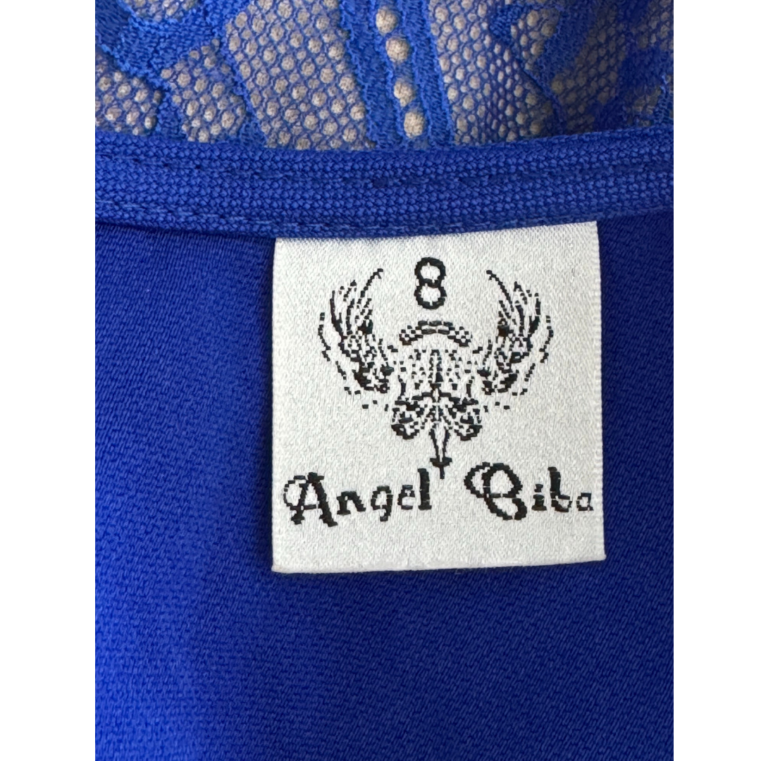 Angel Biba  Royal Blue Dress with Lace Overlay Skirt