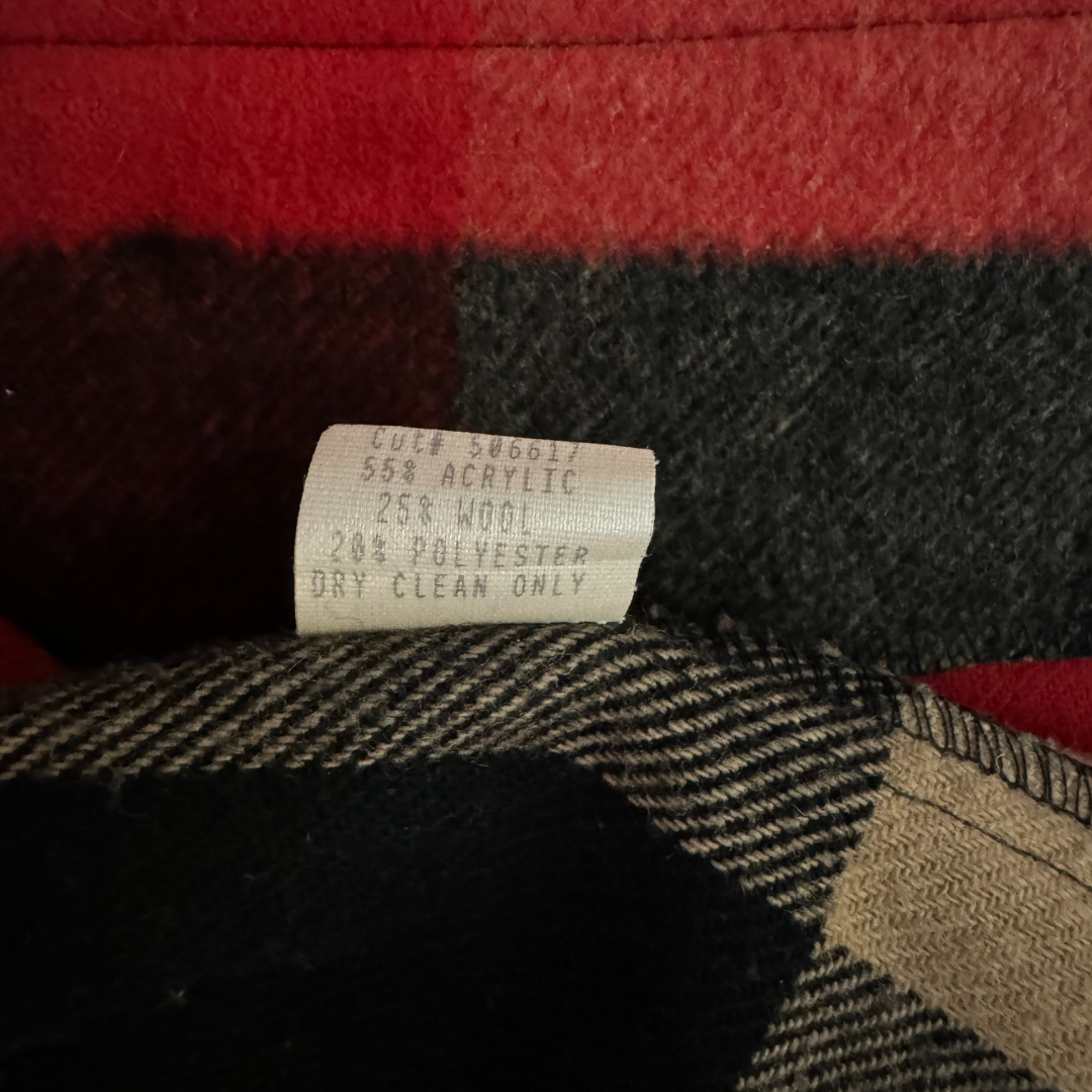 Vintage Plaid Blanket Coat with Fringe