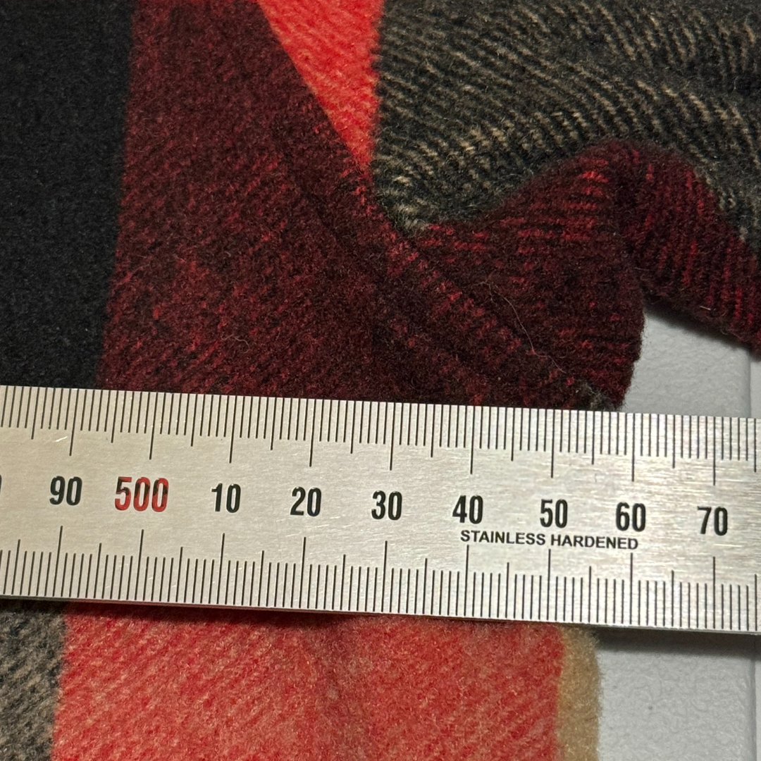 Vintage Plaid Blanket Coat with Fringe