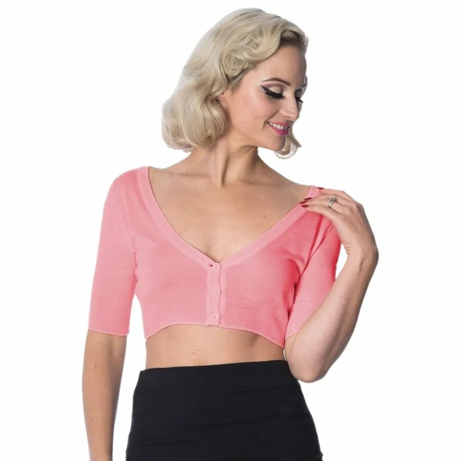 Bobby Basic Cardigan in Rose