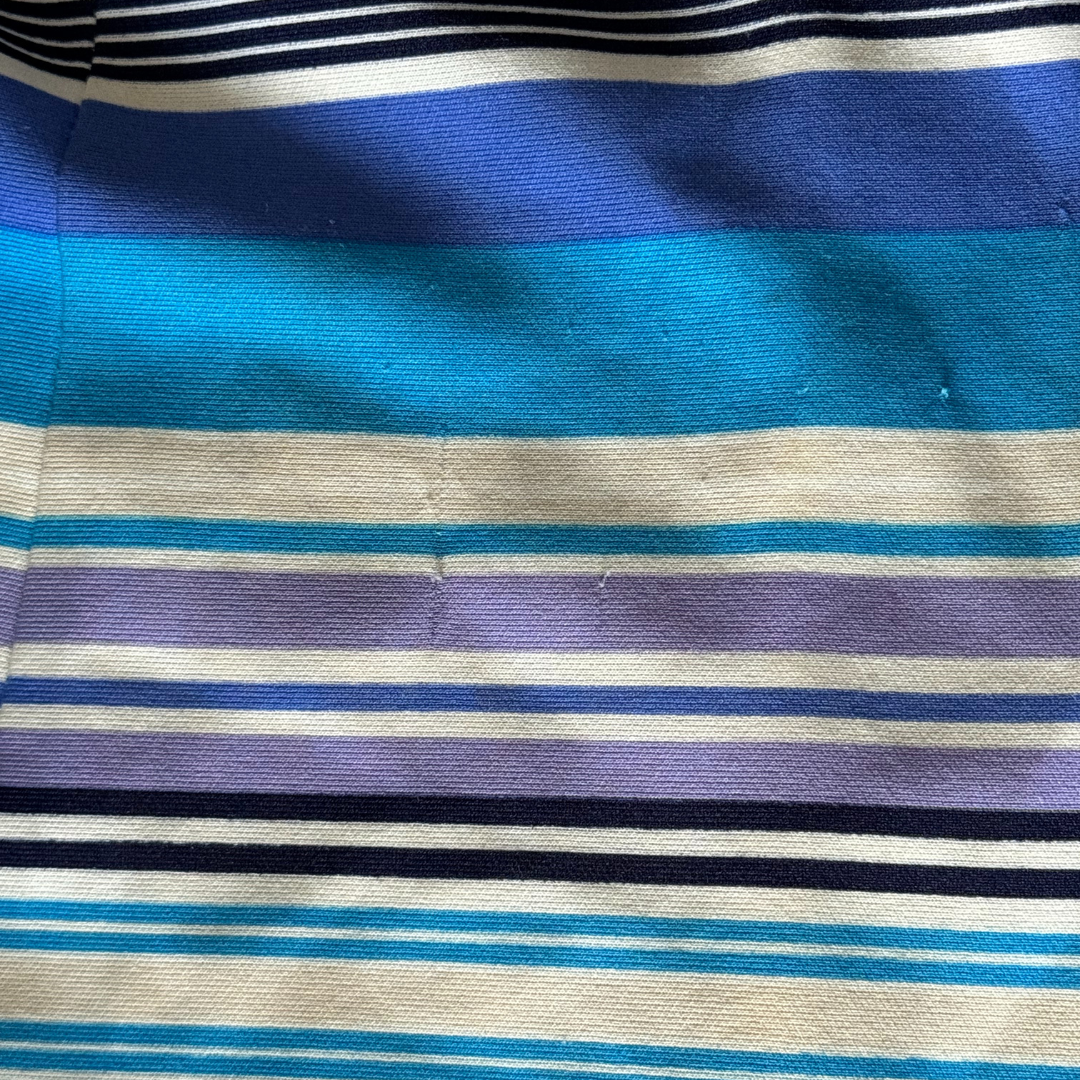 1960s Diolen Blue Striped Shift Dress