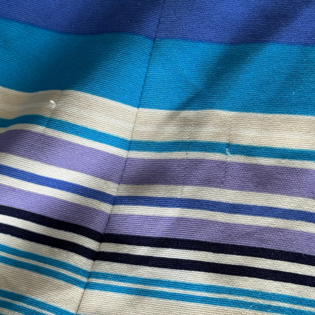 1960s Diolen Blue Striped Shift Dress