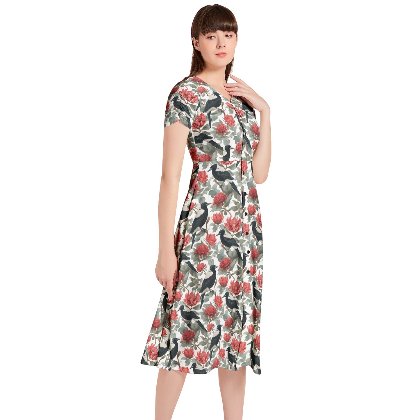 Mabel Dress in Magpie Season