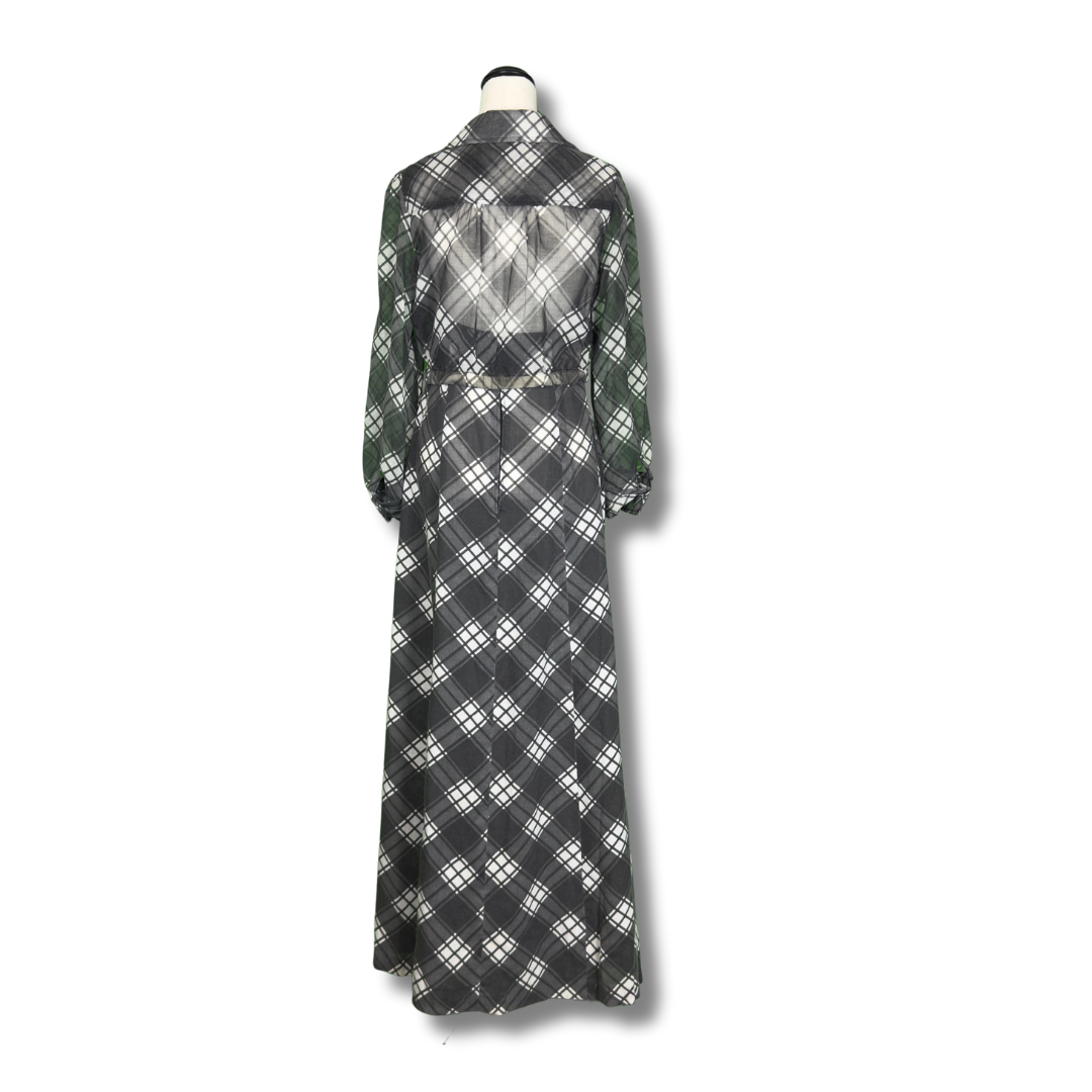 Handmade Vintage Plaid 1970s Halter Dress & Jacket Set - RARE