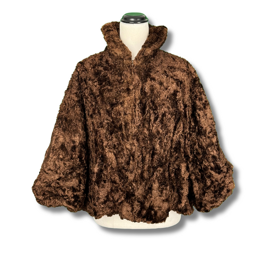 Vintage 1950s Faux Fur Cape