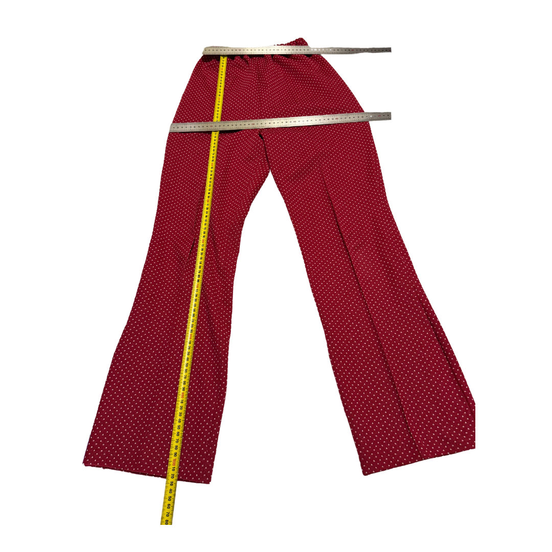 Vintage 1970s Handmade Red Pants Suit