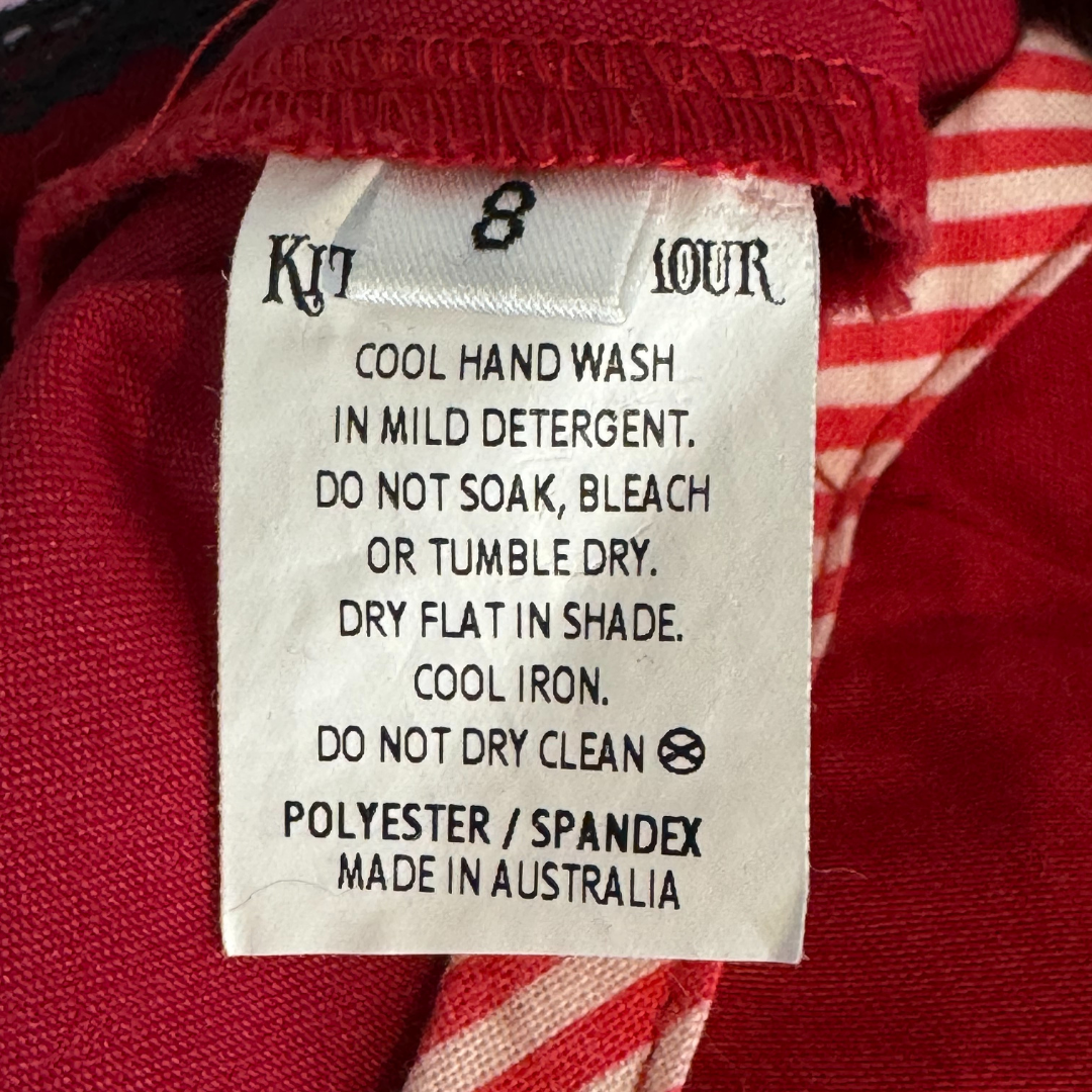 Kitten d'Amour Red Pencil Lace Up Skirt