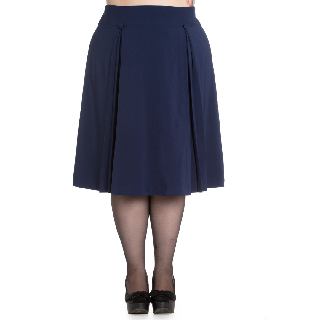 Hell Bunny Kennedy Skirt in Navy