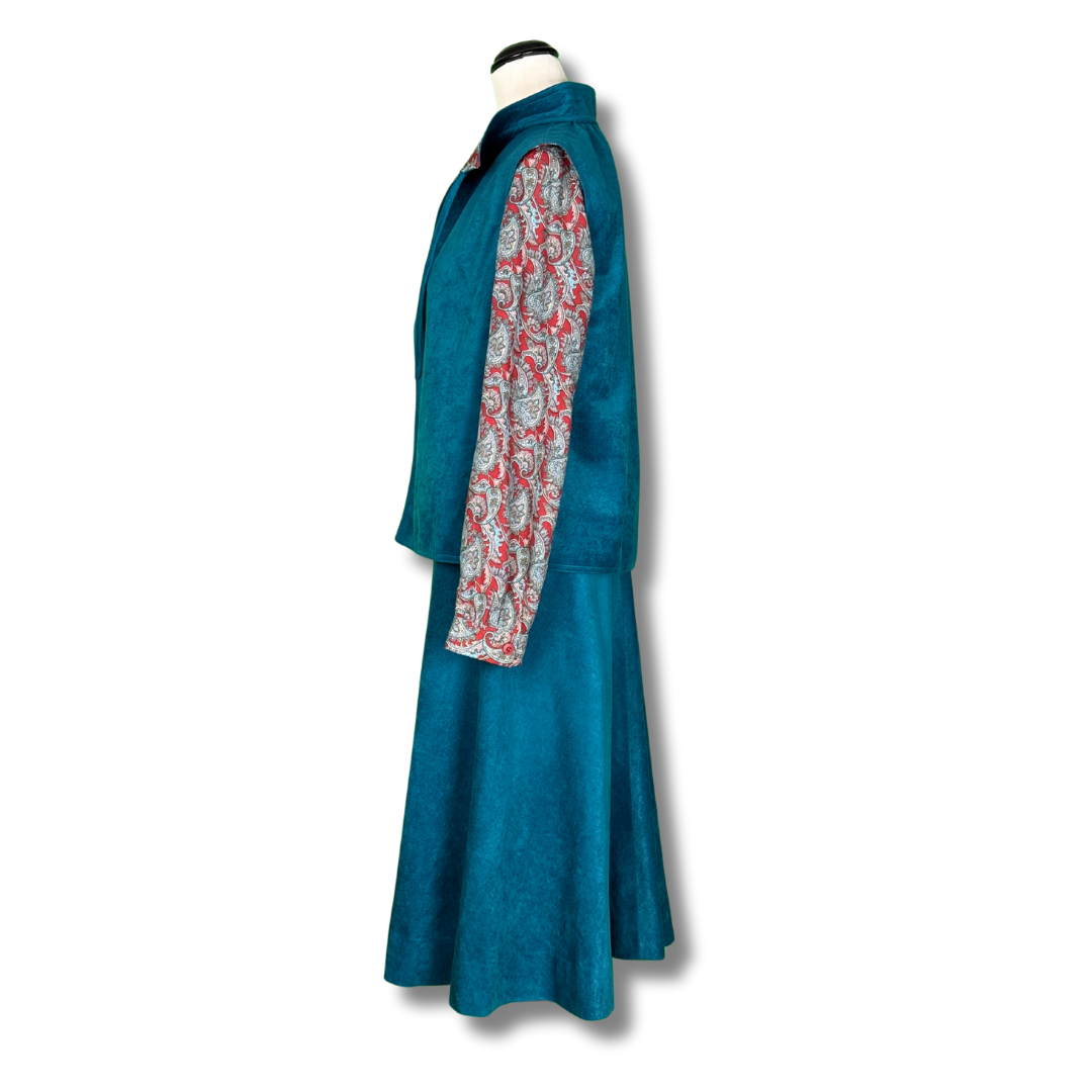 Leon Cutler Vintage 1970s Dress and Vest Set