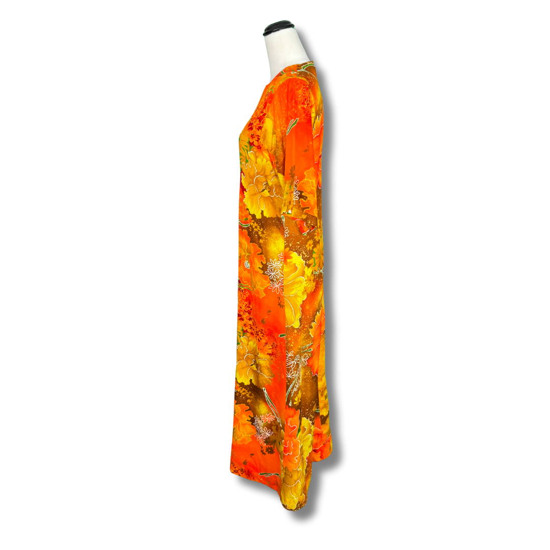 Liberty House of Hawaii Vintage 60s Orange Maxi Dress