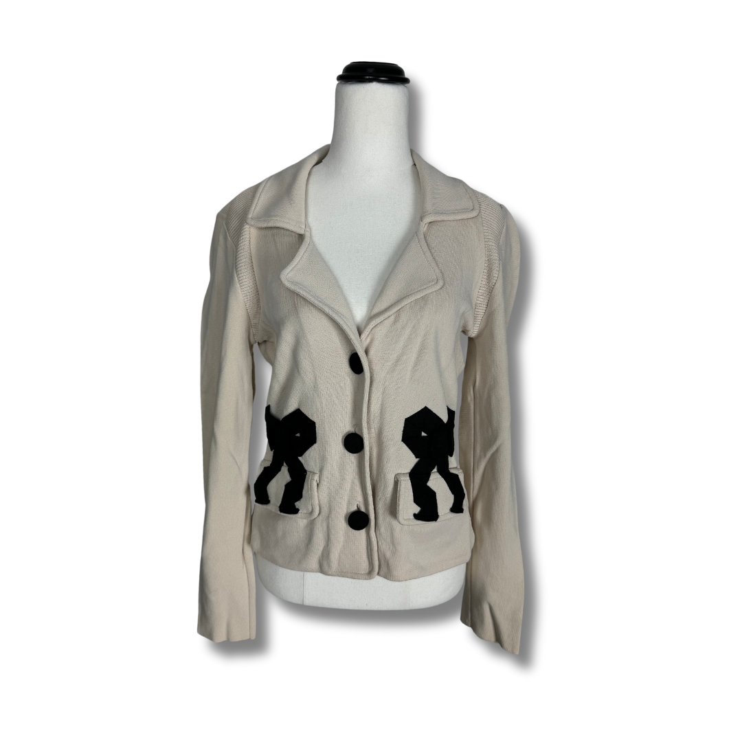 Alannah Hill 'Little Big Mouth' Beige with Bow Detail Jacket