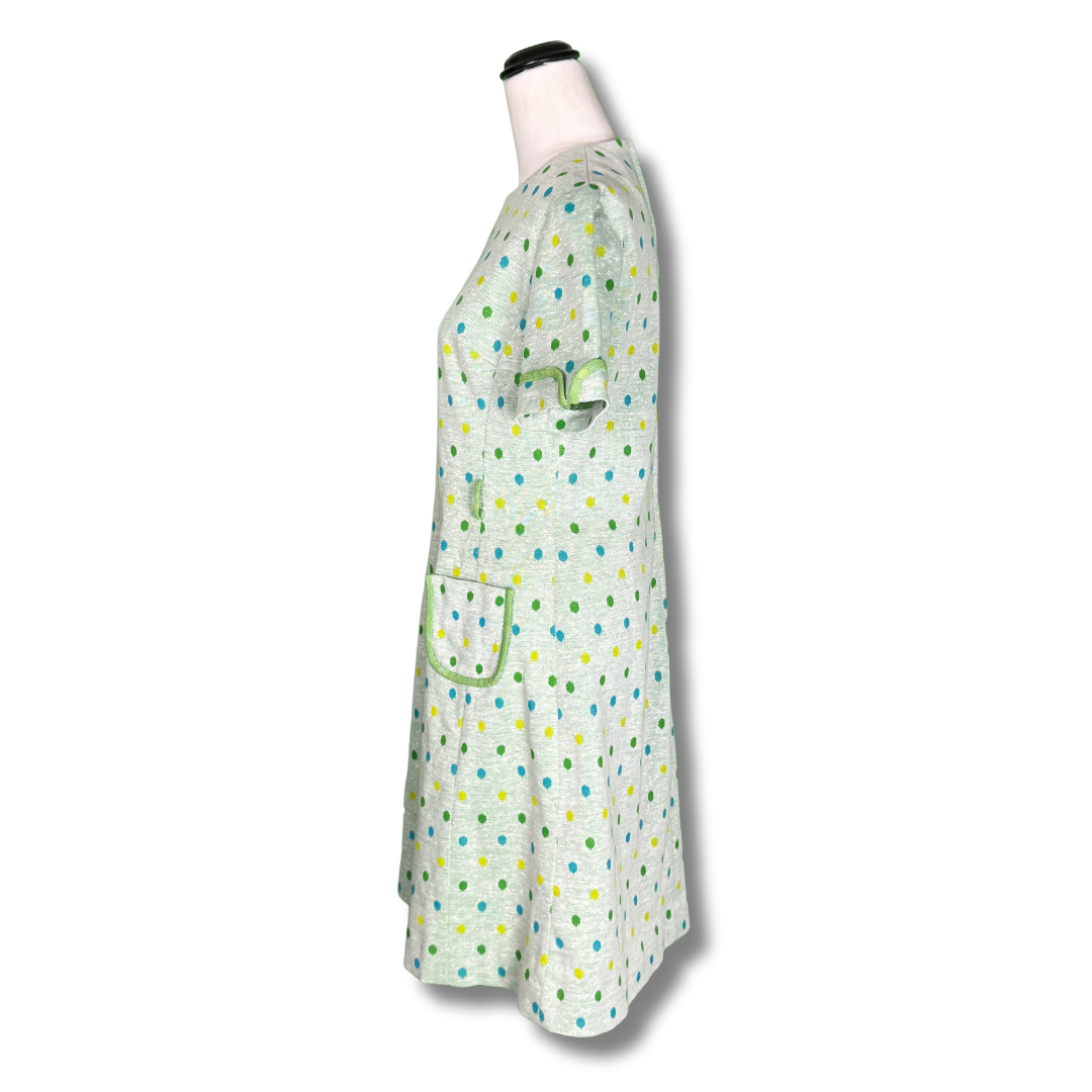 Mary Harnes Vintage 1960s Green Shift Dress