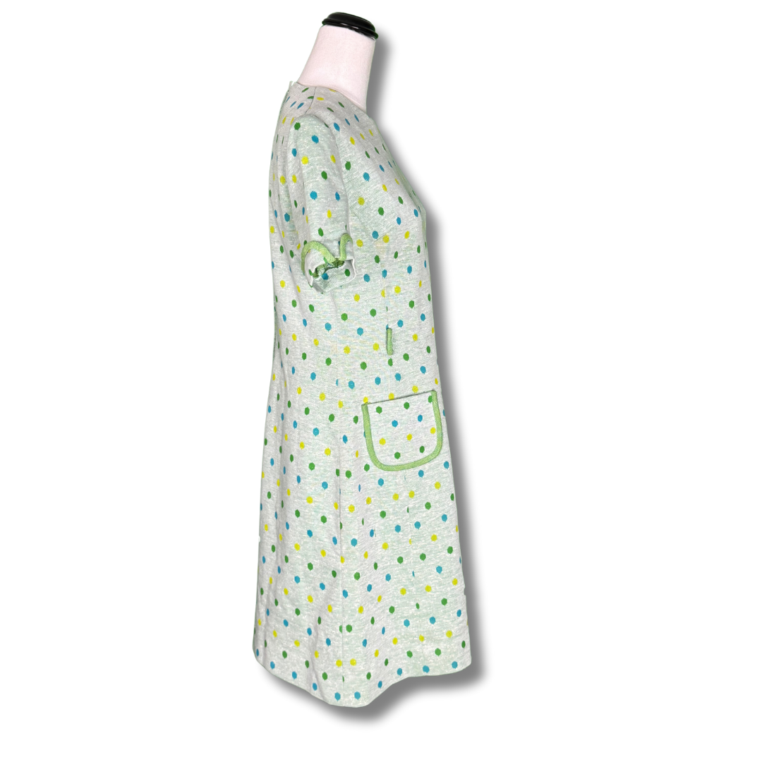 Mary Harnes Vintage 1960s Green Shift Dress